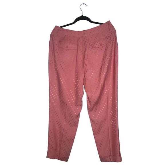 Chico’s Size 1 (U.S. 8) Jacquard Pleated Cuff Ankle Pants • Zipper & Button FLAW - Picture 5 of 15